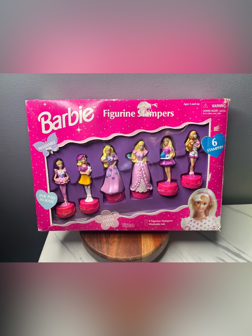 1996 Barbie Figurine Stampers Complete Set of 6 w/ Original Box Tara Toy
